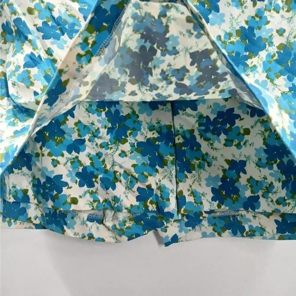 Ann Taylor Blue Floral Mini Pencil Preppy Tennis Short Skort Skirt Small 4 - Picture 4 of 5
